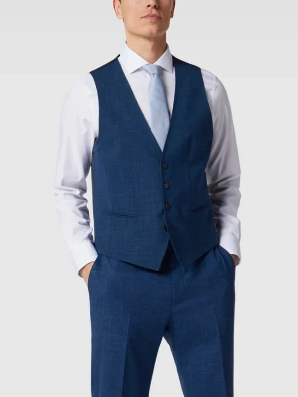 Billig ✔️ BOSS Regular Fit Weste Mit Paspeltaschen – Blau ? 5