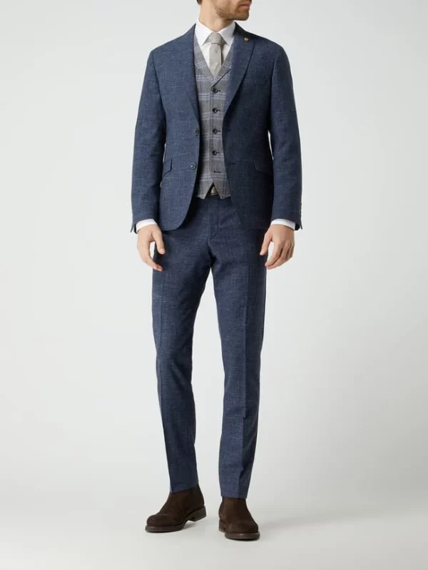 Rabatt ? Atelier Torino Slim Fit Anzughose Mit Leinen-Anteil – Marineblau ? 1