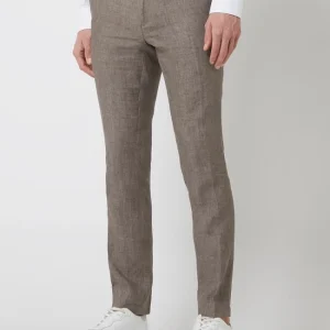 Budget ✨ Carl Gross Modern Fit Anzughose Aus Leinen Modell ‘Tomte’ – Mittelgrau ✔️ 13