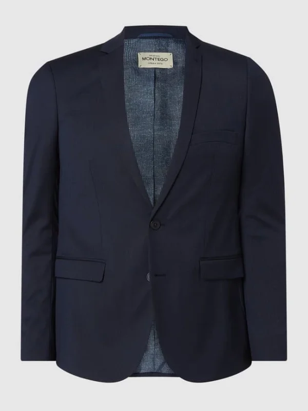 Beste Bewertungen von ✔️ Montego Super Slim Fit 2-Knopf-Sakko Mit Stretch-Anteil – Marineblau ? 1