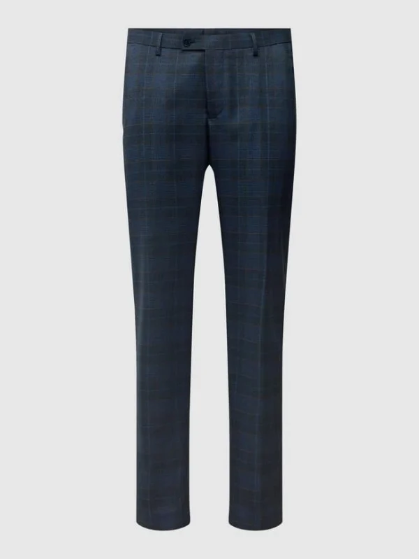 Budget ? MCNEAL Slim Fit Anzughose Mit Glencheck-Muster – Blau ? 3