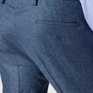 Budget ? CG – Club Of Gents Anzughose Mit Leinen – Blau ? 11