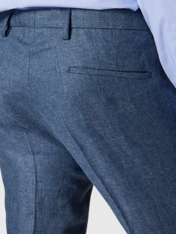 Budget ? CG – Club Of Gents Anzughose Mit Leinen – Blau ? 4