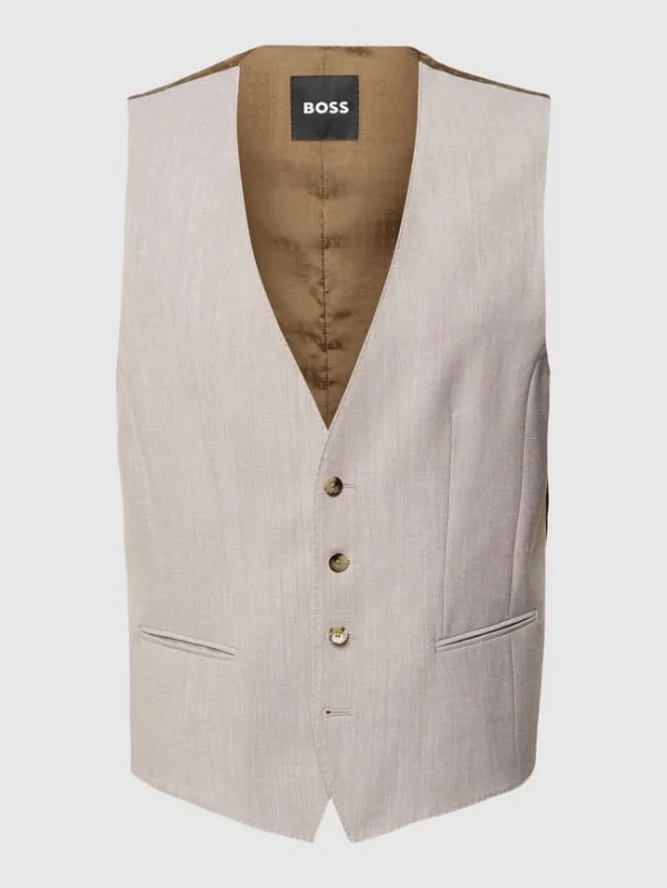 Auslauf ✔️ BOSS Weste Mit Allover-Label Modell ‘Jeckson’ – Beige ✨ 1