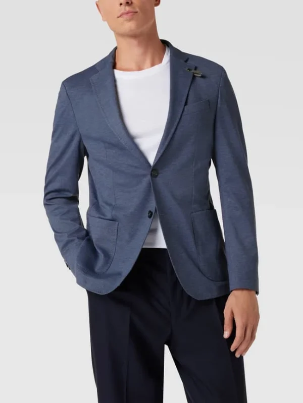 Auslauf ? Baldessarini Slim Fit 2-Knopfsakko Mit Anstecknadel Modell ‘Seba’ – Blau ? 5