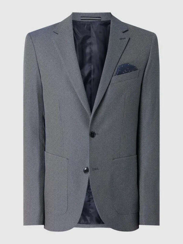 Schlussverkauf ? Matinique Slim Fit 2-Knopf-Sakko Mit Leinen-Anteil Modell ‘Mageorge’ – Marineblau ? 3