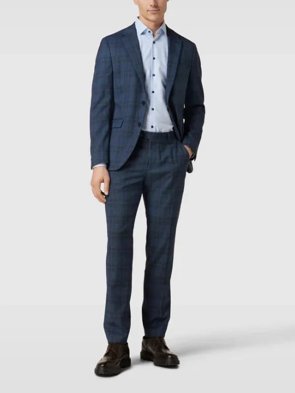 Am billigsten ? MCNEAL Super Slim Fit 2-Knopf-Sakko Mit Glencheck-Muster – Blau ? 1