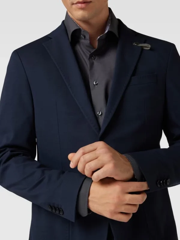 Blitzangebot ? Baldessarini Slim Fit 2-Knopfsakko Mit Anstecknadel Modell ‘Seba’ – Marineblau ? 4