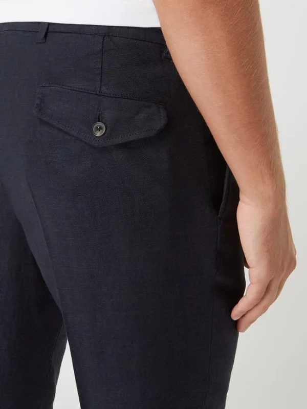 Großhandel ? Windsor Shaped Fit Anzughose Aus Leinenmischung Modell ‘Sapo’ – Marineblau ? 4
