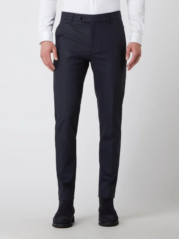 Neu ✔️ MOS MOSH Slim Fit Anzughose Mit Stretch-Anteil Modell ‘Russel’ – Marineblau ? 5