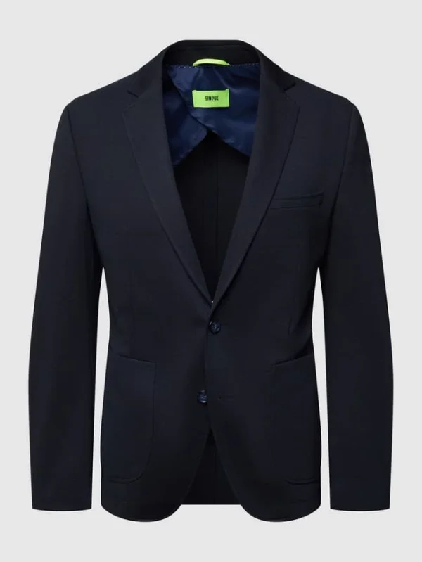 Auslauf ✨ Cinque Slim Fit 2-Knopf-Sakko Aus Jersey Modell ‘Cidatini’ – Marineblau ? 3