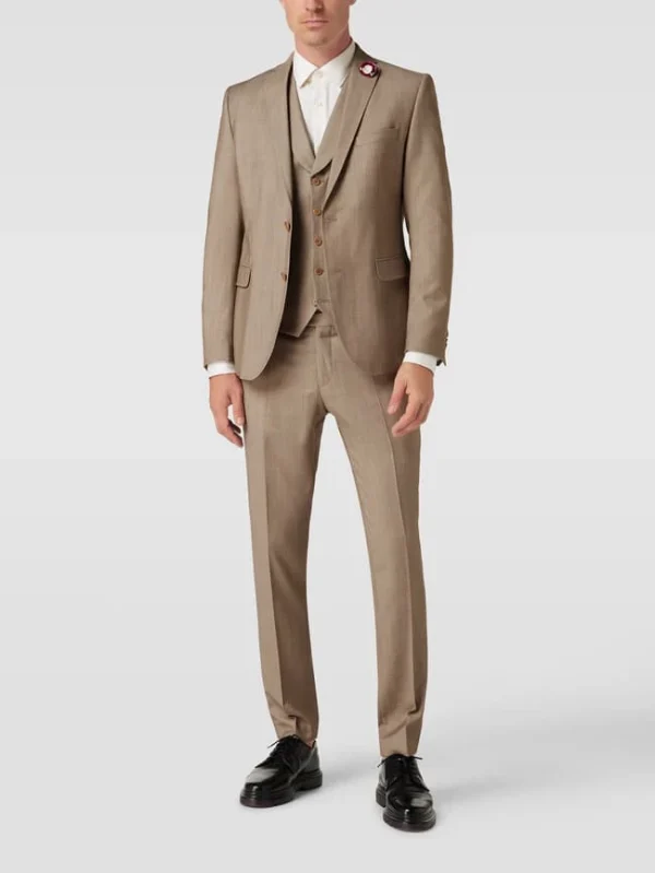Aktion ? CG – Club Of Gents Slim Fit Anzughose Mit Stretch-Anteil – Beige ✨ 1