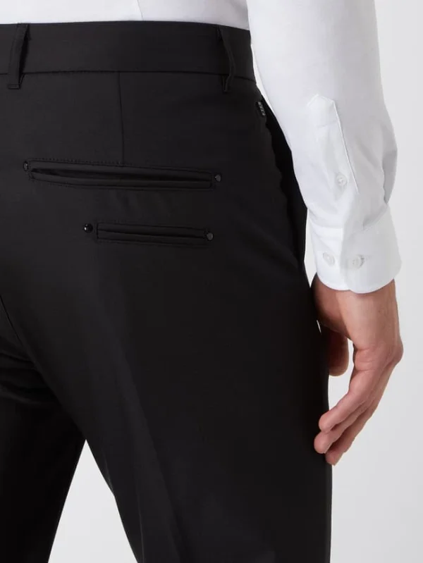 Aktion ? MOS MOSH Slim Fit Anzughose Mit Stretch-Anteil Modell ‘Russel’ – Schwarz ? 4