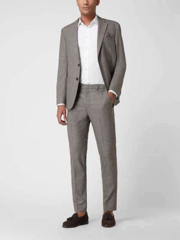 Budget ? Pierre Cardin Anzughose Mit Stretch-Anteil Modell ‘Rick’ – Aubergine Meliert ? 1