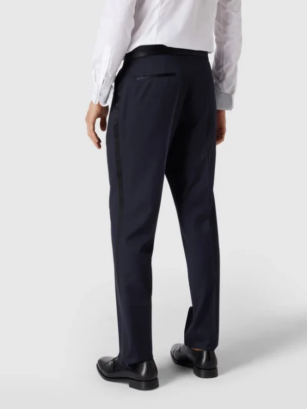 Auslauf ? BOSS Slim Fit Anzughose Mit Kontraststreifen – Marineblau ? 6