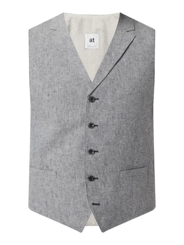 Budget ⌛ Atelier Torino Weste Mit Leinen-Anteil Modell ‘Orazio’ – Hellblau ? 3