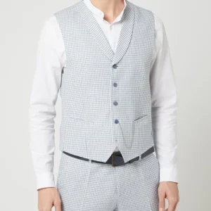 Am billigsten ? CG – Club Of Gents Slim Fit Weste Mit Leinen-Anteil Modell ‘Paddy’ – Hellblau ? 13