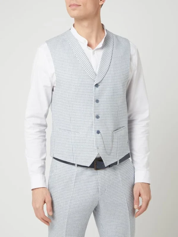 Am billigsten ? CG – Club Of Gents Slim Fit Weste Mit Leinen-Anteil Modell ‘Paddy’ – Hellblau ? 5