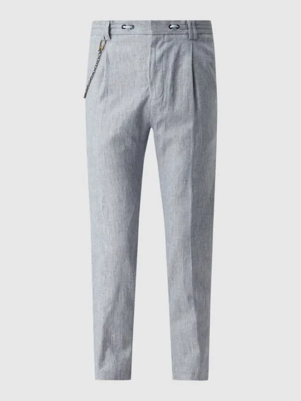 Beste Bewertungen von ? Cinque Cropped Anzughose Aus Leinenmischung Modell ‘Cijuno’ – Blau ? 3