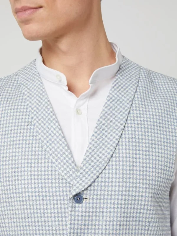 Am billigsten ? CG – Club Of Gents Slim Fit Weste Mit Leinen-Anteil Modell ‘Paddy’ – Hellblau ? 4