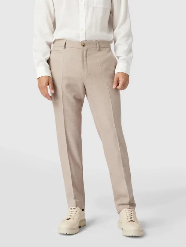 Billig ✨ BOSS Anzughose Aus Schurwolle-Viskose-Mix Modell ‘Lenon’ – Beige ? 5