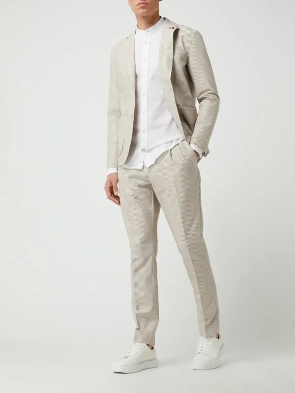 Großhandel ? Tommy Hilfiger Slim Fit Anzughose Aus Seersucker – Beige ? 1