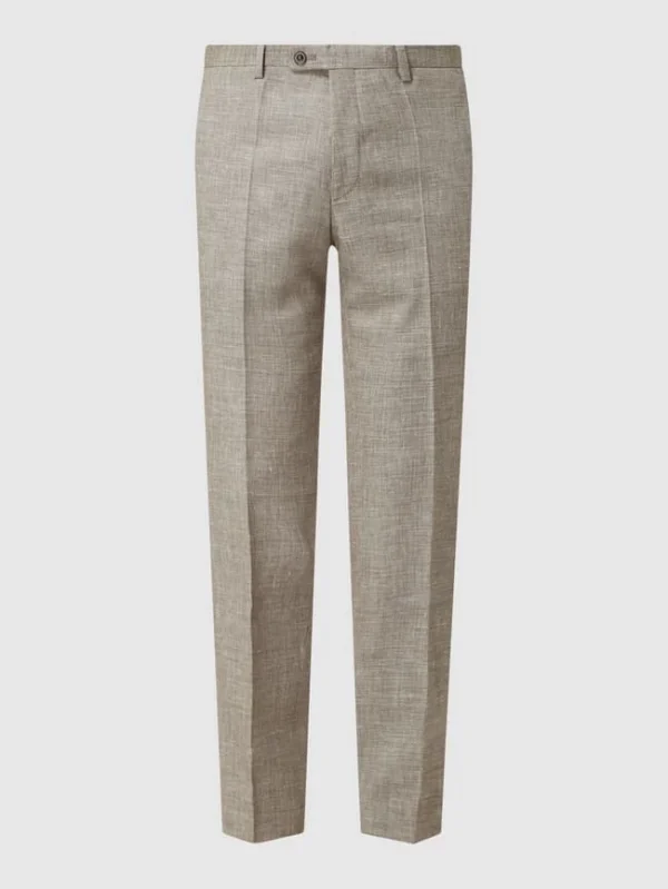 Blitzangebot ? Roy Robson Slim Fit Anzughose Aus Leinenmischung – Khaki ? 3