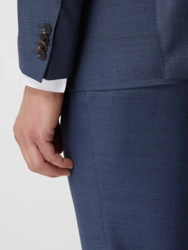 Bestes Angebot ? Carl Gross Modern Fit 2-Knopf-Sakko Aus Schurwolle Modell ‘Steven’ – Rauchblau ✔️ 7