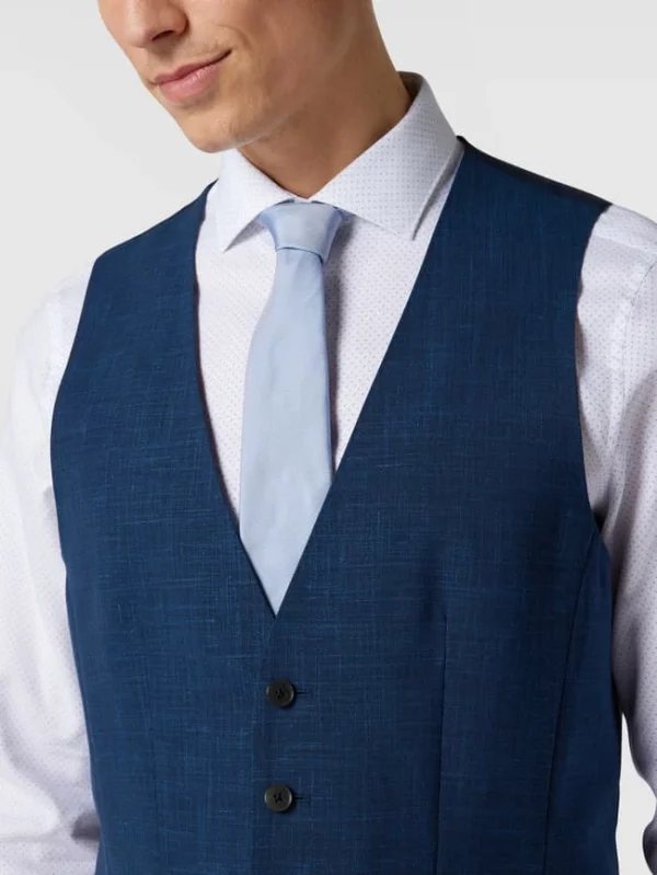 Billig ✔️ BOSS Regular Fit Weste Mit Paspeltaschen – Blau ? 4