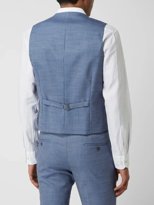 Schlussverkauf ? Atelier Torino Weste Aus Schurwollmischung Modell ‘Orazio’ – Blau ? 6