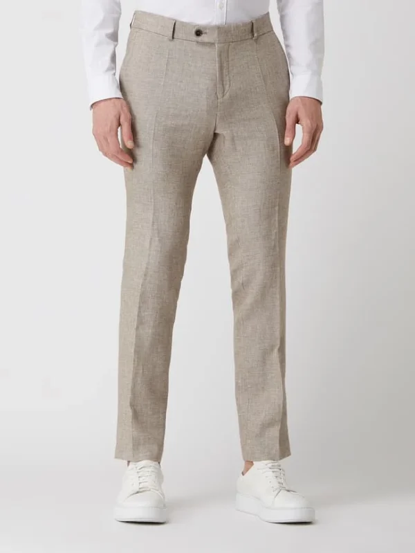 Blitzangebot ? Carl Gross Modern Fit Hose Aus Leinenmischung Modell ‘Tomte’ – Mittelbraun ? 5