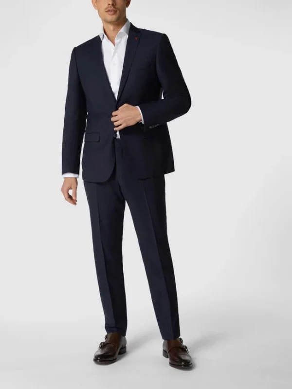 Auslauf ? Roy Robson Slim Fit 2-Knopf-Sakko Aus Schurwolle ‘Techno Suit’ – Marineblau ? 1
