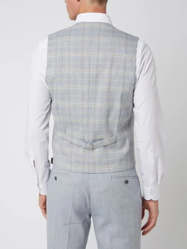 Großhandel ? Atelier Torino Weste Mit Leinen-Anteil Modell ‘Panfilo’ – Hellblau ✨ 6
