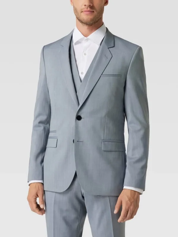 Bester Verkauf ? HUGO Extra Slim Fit Anzug Mit Strukturmuster Modell ‘Arti / Hesten’ – Rauchblau ? 5