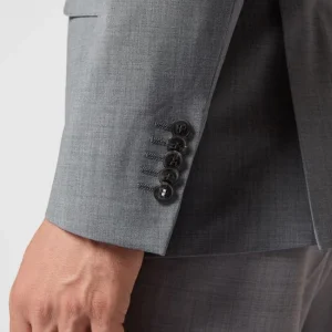 Brandneu ❤️ Strellson Slim Fit 2-Knopf-Sakko Mit Fallendem Revers ‘Flex Cross’ – Hellgrau ✔️ 13