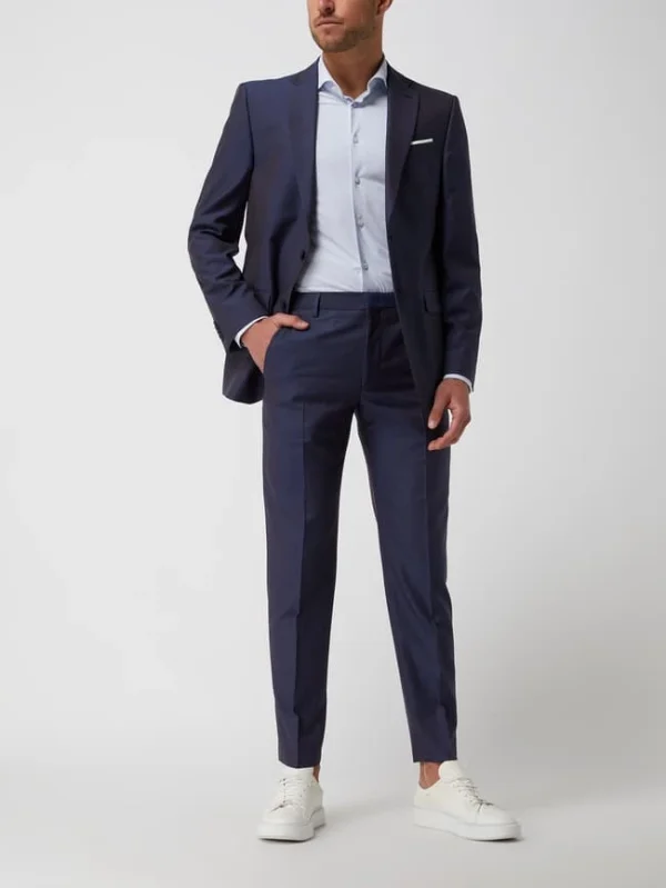 Bestes Angebot ? Pierre Cardin Regular Fit 2-Knopf-Sakko Aus Schurwollmischung Modell ‘Grant’ – ‘Futureflex’ – Marineblau ? 1