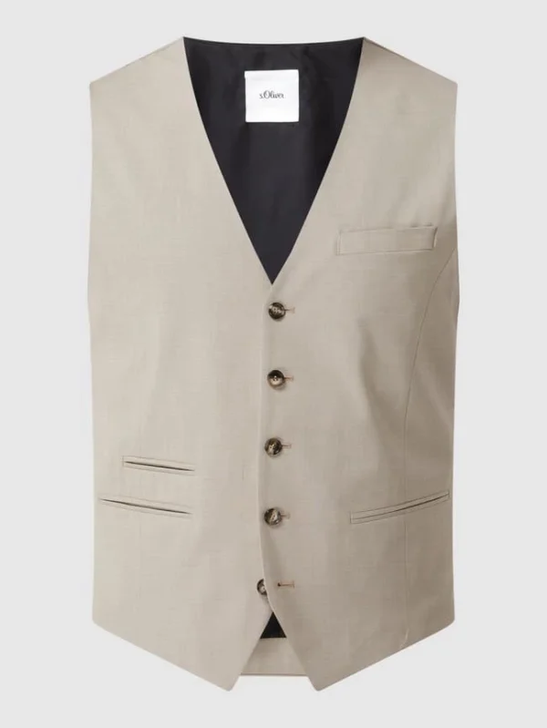 Bestpreis ⭐ S.Oliver BLACK LABEL Weste Mit Stretch-Anteil – Beige ? 3