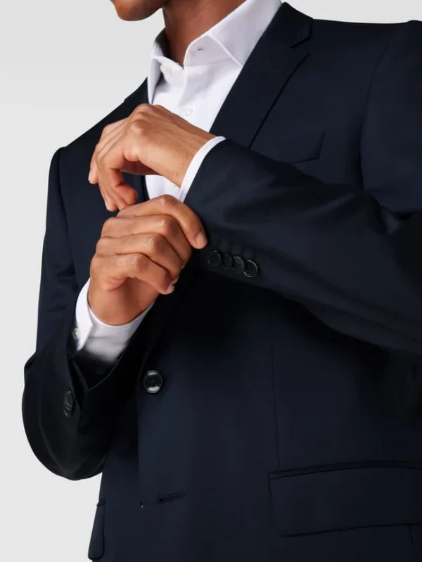 Budget ? BOSS Slim Fit 2-Knopf-Sakko Aus Reiner Schurwolle – Marineblau ⌛ 4