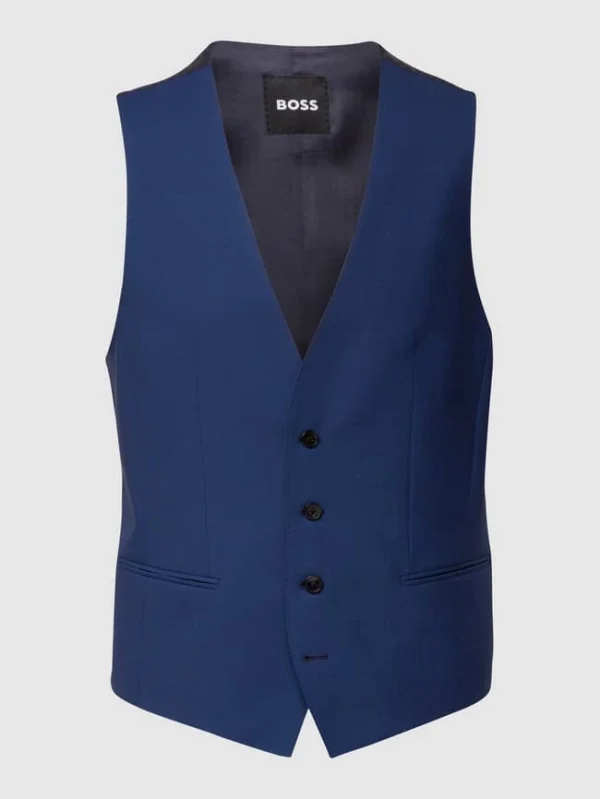 Großhandel ? BOSS Weste Mit Paspeltaschen Modell ‘Huge Vest’ – Marineblau ? 3