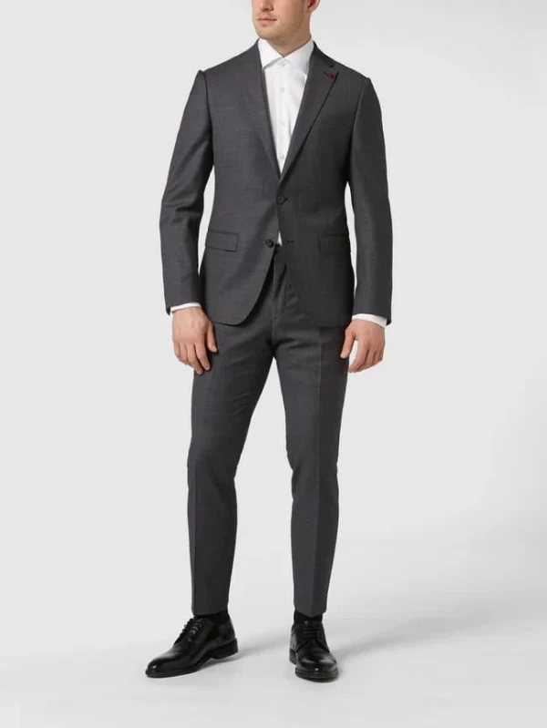 Coupon ? Roy Robson Slim Fit 2-Knopf-Sakko Aus Schurwolle ‘Techno Suit’ – Mittelgrau ? 1