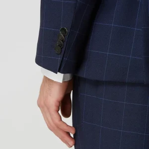 Blitzangebot ? BOSS Slim Fit 2-Knopf-Sakko Aus Schurwolle Modell ‘Huge’ – Blau ? 12