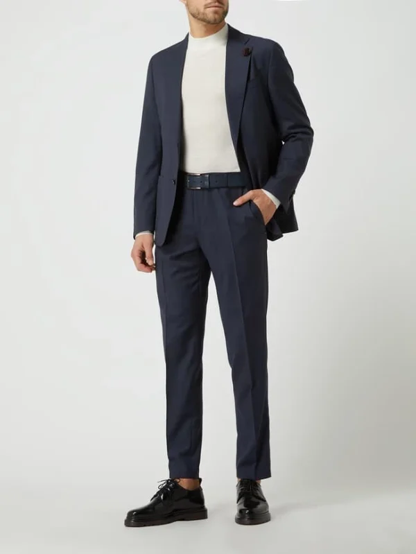 Top 10 ? Windsor Shaped Fit Anzughose Aus Schurwolle Modell ‘Peso’ – Marineblau ? 1