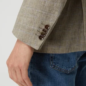 Coupon ? Carl Gross Modern Fit 2-Knopf-Sakko Aus Leinen Modell ‘Tebbo’ – Mittelbraun ? 21