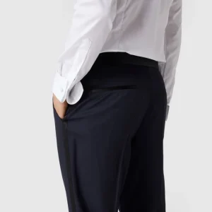 Auslauf ? BOSS Slim Fit Anzughose Mit Kontraststreifen – Marineblau ? 11
