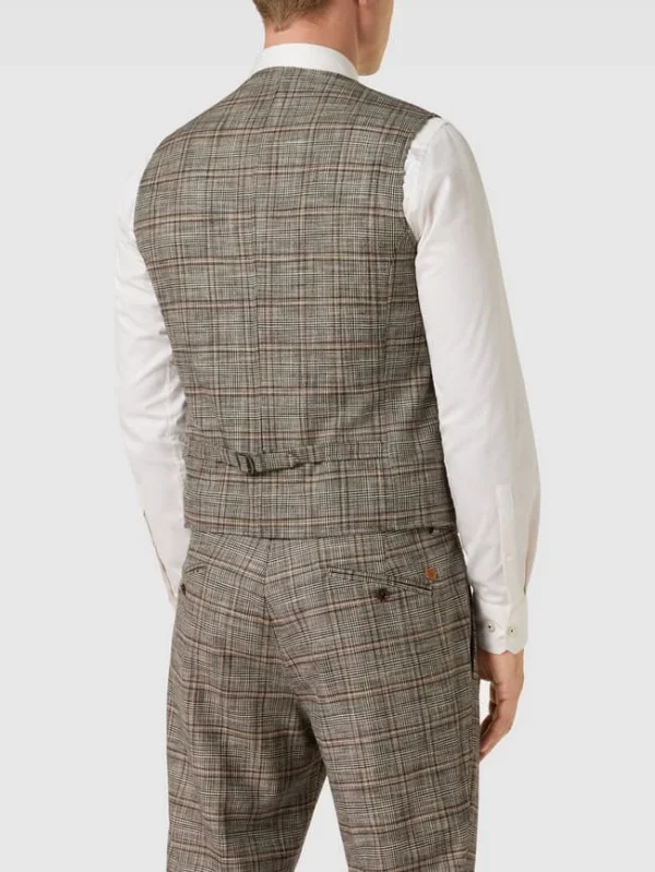 Bestpreis ? CG – Club Of Gents Weste Mit Karomuster Modell ‘Morley’ – Beige ? 6
