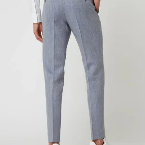 Billig ? Atelier Torino Slim Fit Anzughose Aus Leinen-Schurwoll-Mix Modell ‘Cane’ – Bleu ? 15
