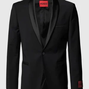 Auslauf ❤️ HUGO Slim Fit 1-Knopf-Sakko Mit Label-Stitching – Schwarz ✨ 9