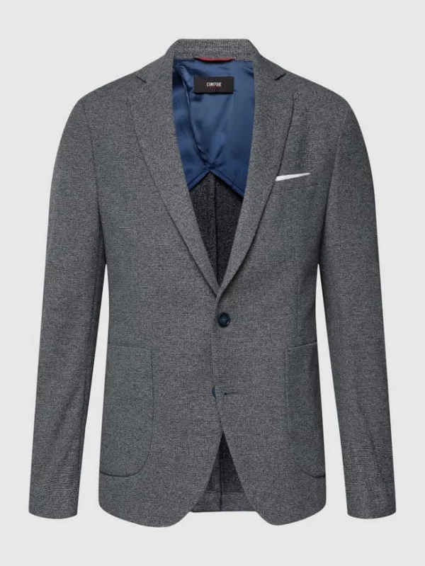 Rabatt ? Cinque Slim Fit 2-Knopf-Sakko Mit Strukturmuster Modell ‘CiUno’ – Blau ? 3