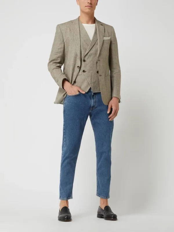 Beste Bewertungen von ? Carl Gross Modern Fit Weste Aus Leinen Modell ‘Farrington’ – Mittelbraun ? 1
