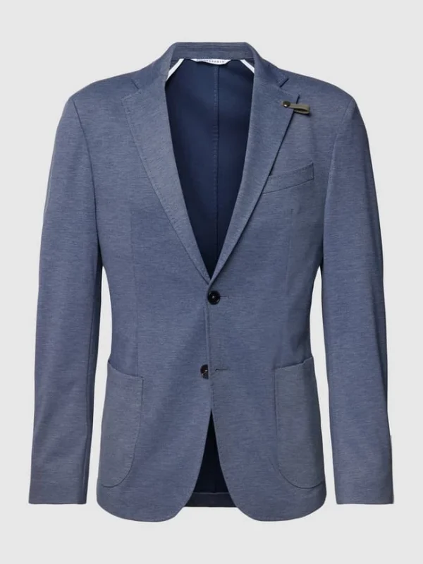 Auslauf ? Baldessarini Slim Fit 2-Knopfsakko Mit Anstecknadel Modell ‘Seba’ – Blau ? 3